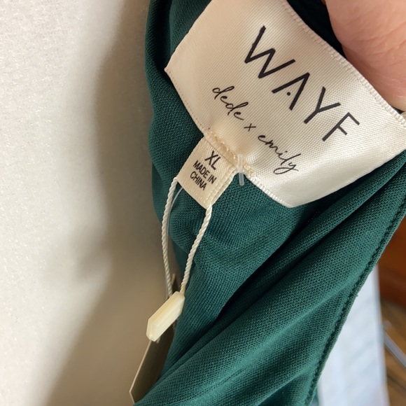 WAYF Green Lace One Shoulder Knee Length Dress - Picture 10 of 12